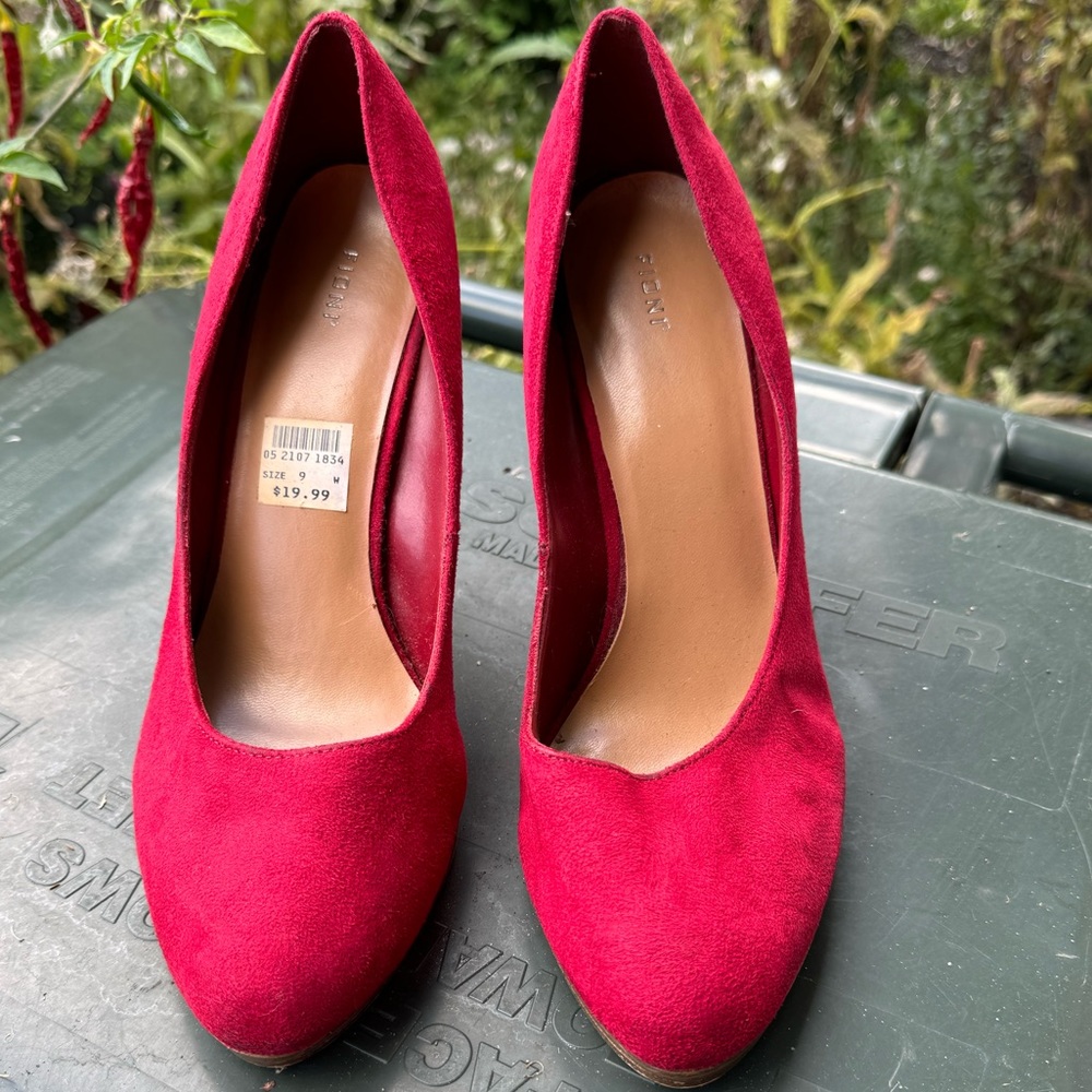 Women’s red suede shoes!